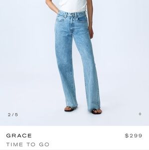 Slvrlake jeans wide leg Grace high rise time to go light wash sz 30